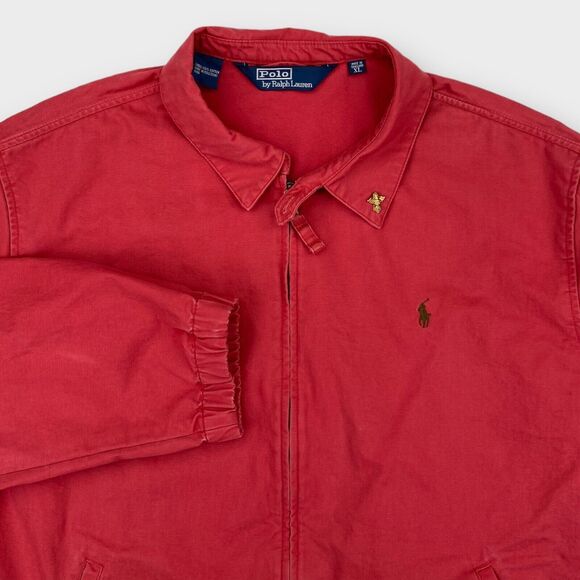 VINTAGE Polo Ralph Lauren Jacket Mens Extra Large Red Bomber Full Zip Canvas - Picture 6 of 16